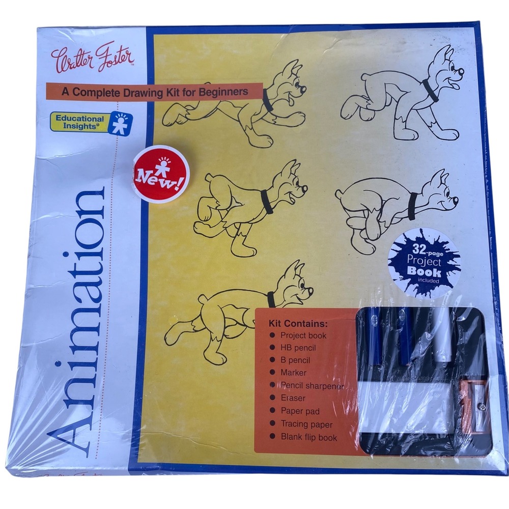 Walter Foster Animation Complete Drawing Kit for Beginners EI-4547 New Sealed